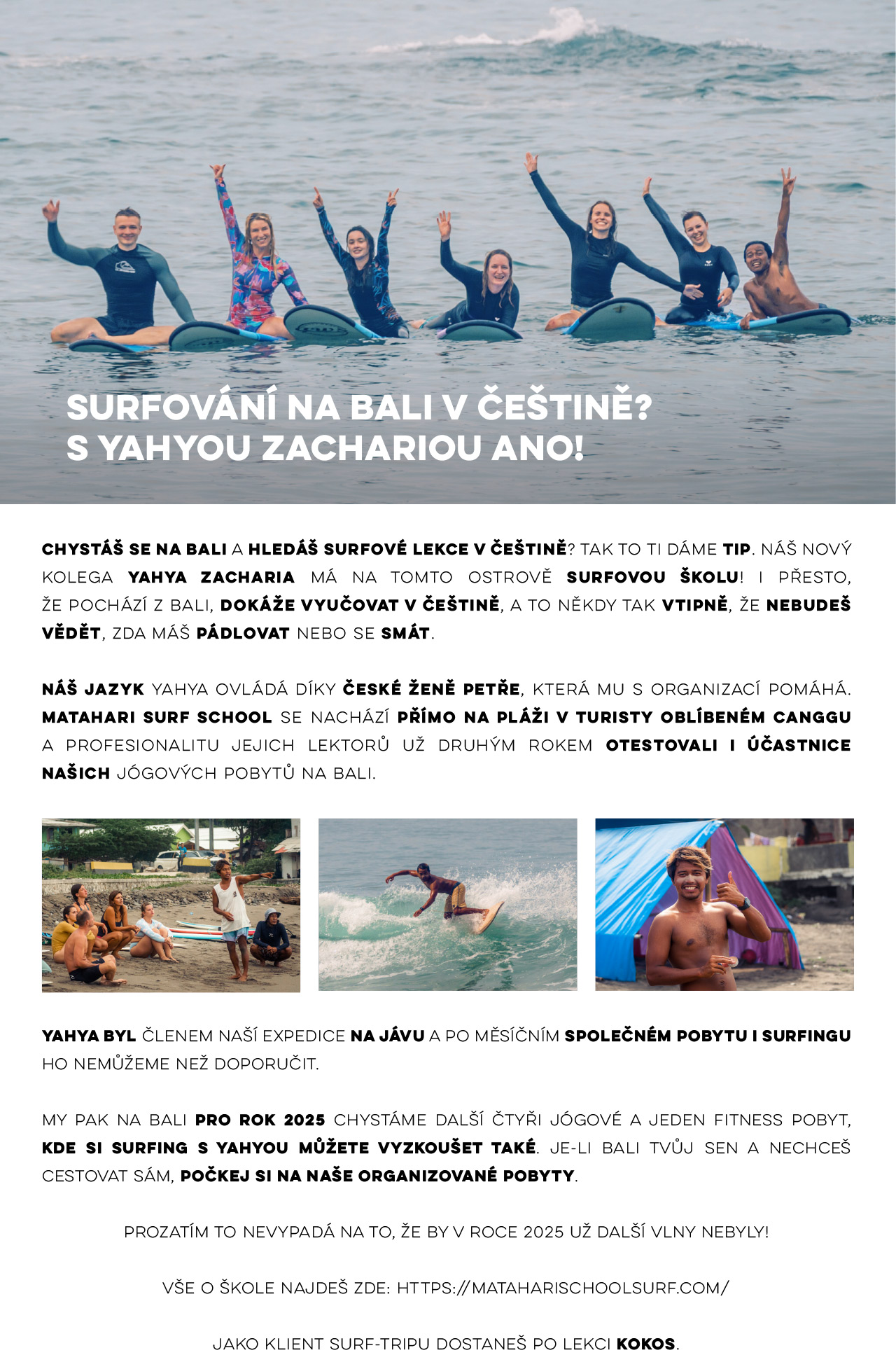 Surf a Čeština na Bali: Perfektní Kombinace s Yahyou